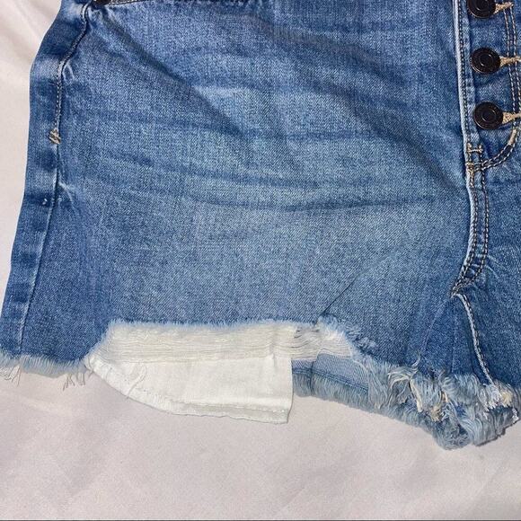 NEW denim shorts Juniors' Mudd High Rise Exposed Button Shorts SZ 13 button up - Picture 7 of 11